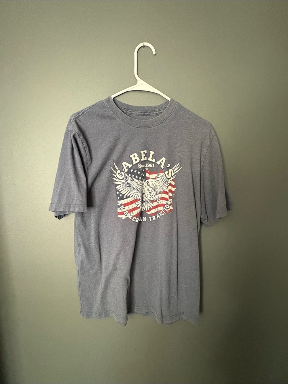 Cabela's Blue Short-Sleeve Eagle & Flag Graphic Tee